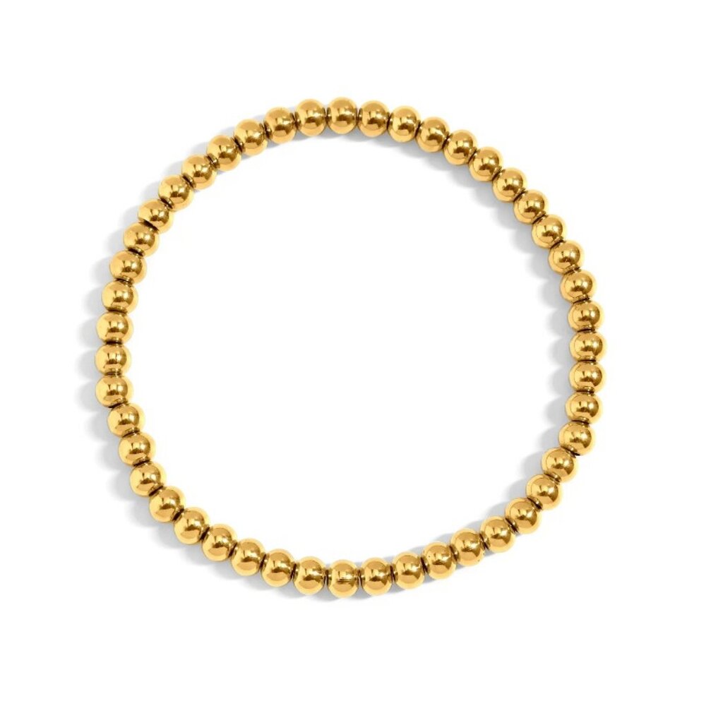5mm Gold Bead Bracelet – Stackable, Hypoallergenic, Water & Tarnish Resistant
